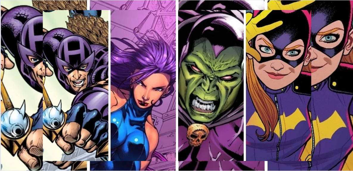 Purple SuperHeroes in DC and Marvel Comics
