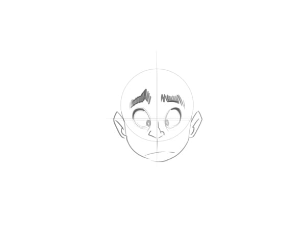 Step 7: Draw the ears